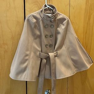 EUC NY&Co Women’s M Cape Swing Coat, camel color, belted